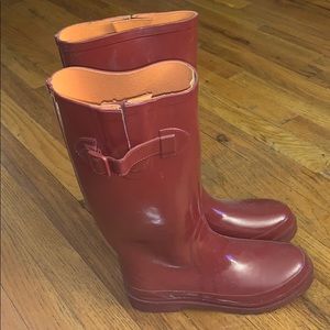 Talbots red rain boots